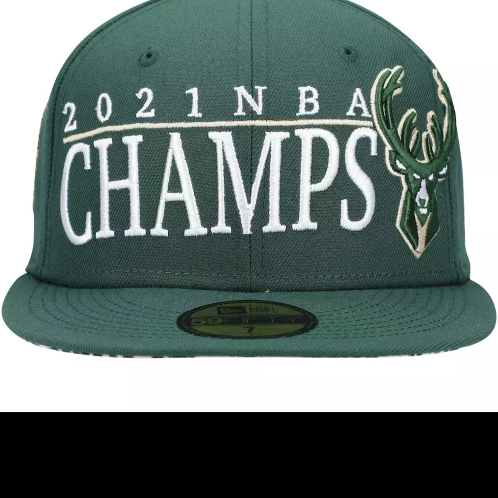 Milwaukee Bucks New Era 2021 NBA Champs 7 3/8 59FIFTY Fitted Hat